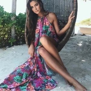 Show Me Your MuMu Floral Hawaiian Print Maxi Dress